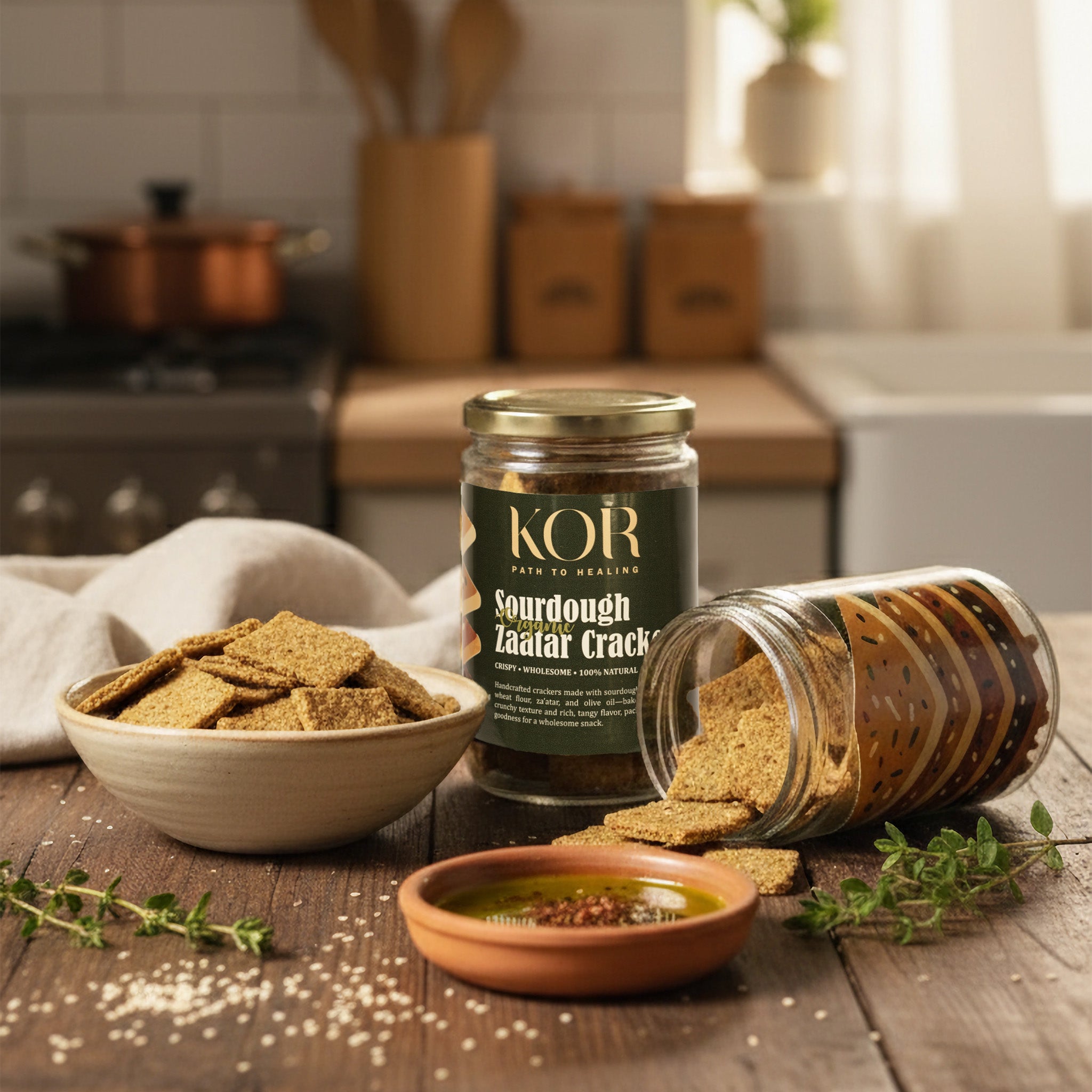 Sourdough Zaatar Crackers